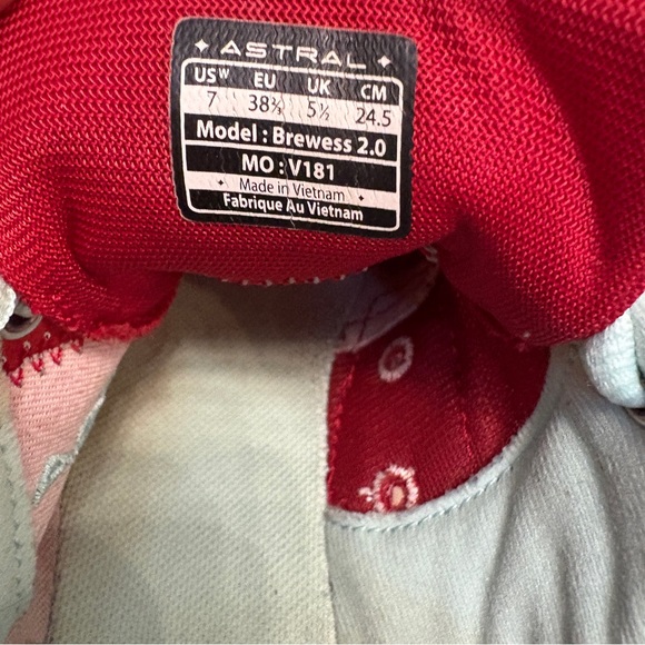 Astral Women's red Sneakers with Light Blue Laces - Picture 6 of 6